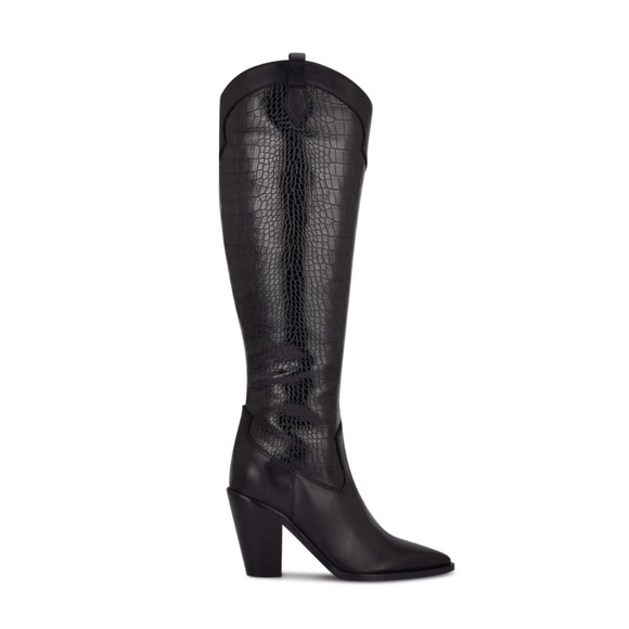 Nine West Shoes - Nine West kliva black crocodile western boot 8.5